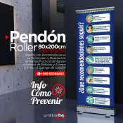 PENDON ROLLER CON INFORMACION PARA PREVENCION COVID19