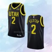 NO 2 Collin Sexton Camiseta Utah Jazz Statement Negro 2022-23