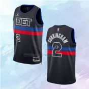 NO 2 Cade Cunningham Camiseta Detroit Pistons Statement Negro 2022-23