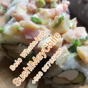 sushi, churrascos, Gohan, sashimi, salmón, y camarones