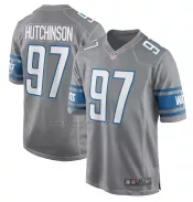 Camiseta NFL Game Detroit Lions Aidan Hutchinson Gris