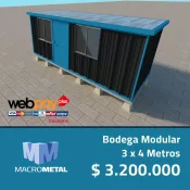 Bodega modular de 3x4 metros adaptable