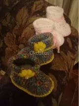 Zapatitos...botines lana suave bebes...en crochet