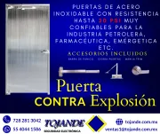PUERTA CONTRA EXPLOSIÓN DE ACERO INOXIDABLE - TOJANDE