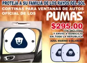 CORTINAS PERSONALIZADAS PARA AUTO CON EL LOGOTIPO DE LOS PUMAS