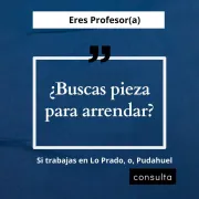 Arriendo pieza a profesor(a), buena ubicación.