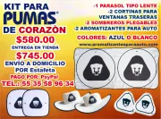 KIT DE PARASOL CORTINAS Y AROMATIZANTES PARA AUTO PARA AUTOS DE PUMAS