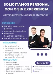 ¿Necesitas un trabajo de medio tiempo? ¡Ven y únete a nosotros!