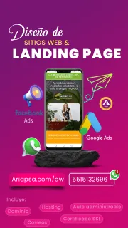 Diseño de landing page para campañas de marketing Ariapsa