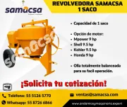 Revolvedor, con olla de acero de la marca Samacsa 1 saco