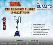 Torre de iluminación 4 lámparas led marca Hypermaq Campeche