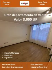 Venta Depto. Estilo Mariposa Santiago Centro