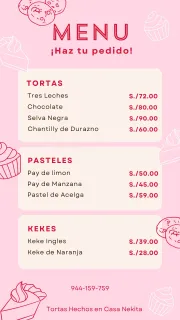 DELIVERY GRATUITO - POSTRES HECHOS EN CASA NEKITA