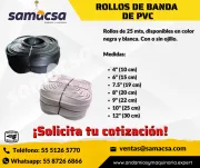 Banda de PVC, Blanca o Negra Ojillada