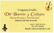 CONJUNTO CRIOLLO: “DE BARRIO Y CALLEJÓN” - MÚSICA PERUANA E INTERNACIONAL