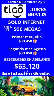 Tigo internet 500 megas instalación gratis