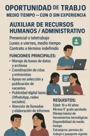 📢 ¡Oportunidad de empleo MEDIO TIEMPO Con o sin experiencia!