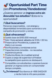 Oportunidad Part Time para Promotores/Vendedores