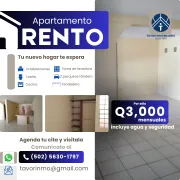 Apartamento en renta zona 4 Mixco Bosques de San Nicolás