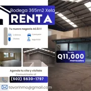 Bodega en renta de 365m2 en Quetzaltenango